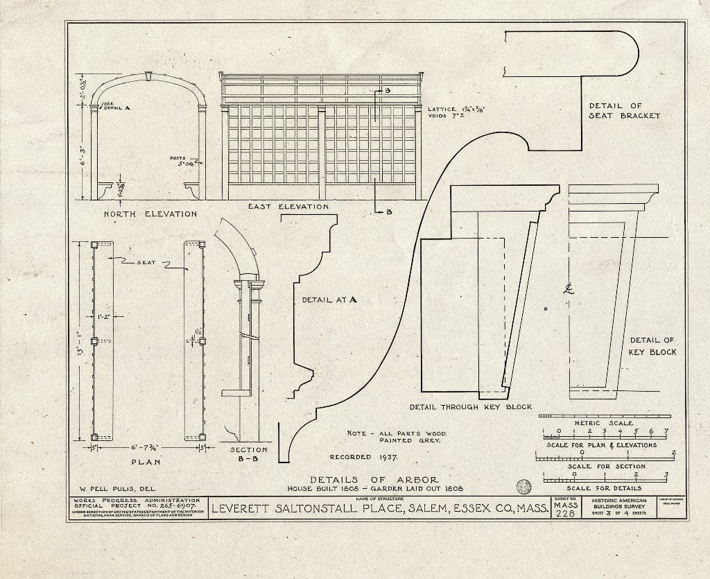 Blueprint HABS Mass,5-SAL,25- (Sheet 3 of 4) - Leverett Saltonstall Place, 41 Chestnut Street, Salem, Essex County, MA