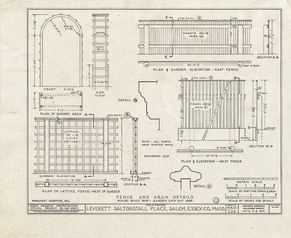 Blueprint HABS Mass,5-SAL,25- (Sheet 4 of 4) - Leverett Saltonstall Place, 41 Chestnut Street, Salem, Essex County, MA