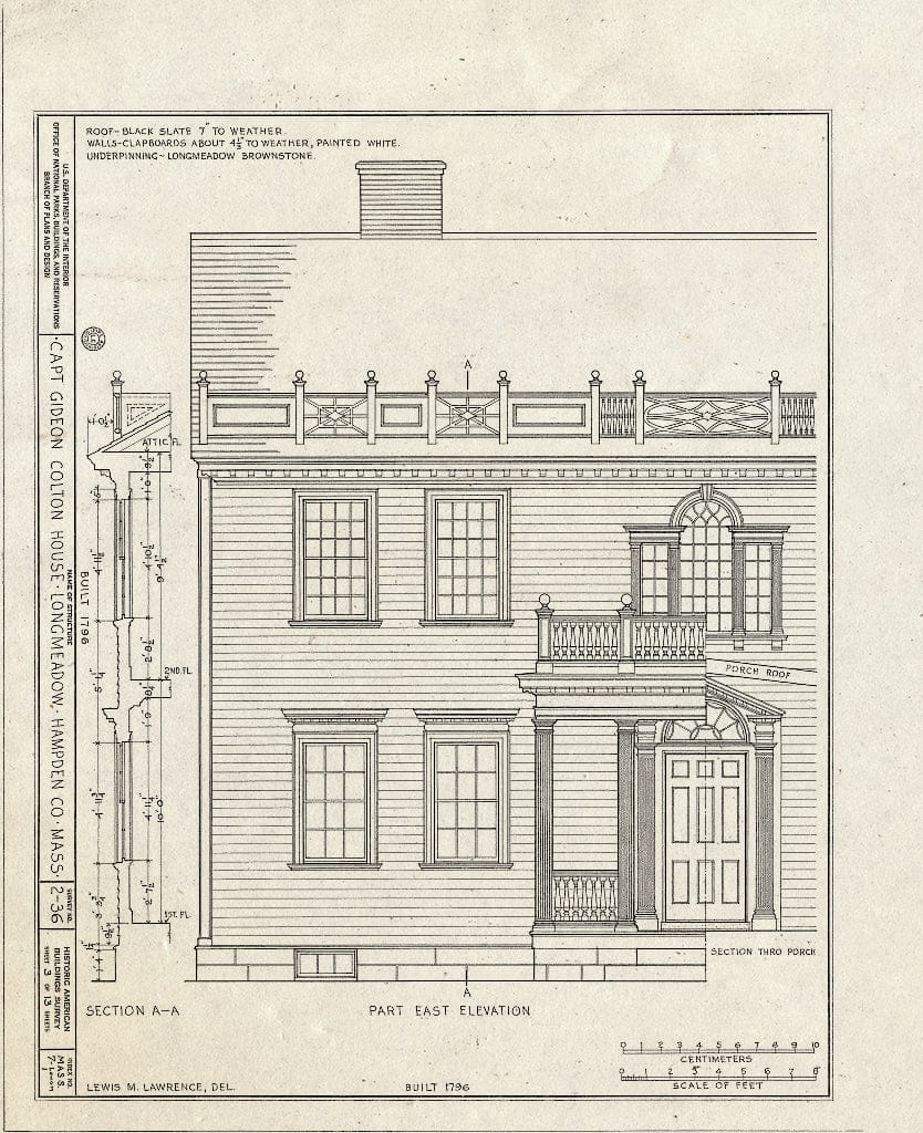Blueprint HABS Mass,7-LONGM,1- (Sheet 3 of 13) - Captain Gideon Colton House, 1028 Longmeadow Street, Longmeadow, Hampden County, MA