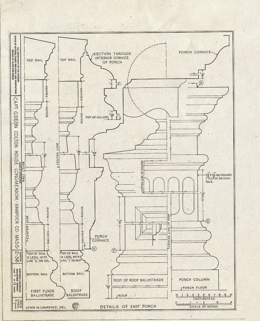 Blueprint HABS Mass,7-LONGM,1- (Sheet 7 of 13) - Captain Gideon Colton House, 1028 Longmeadow Street, Longmeadow, Hampden County, MA
