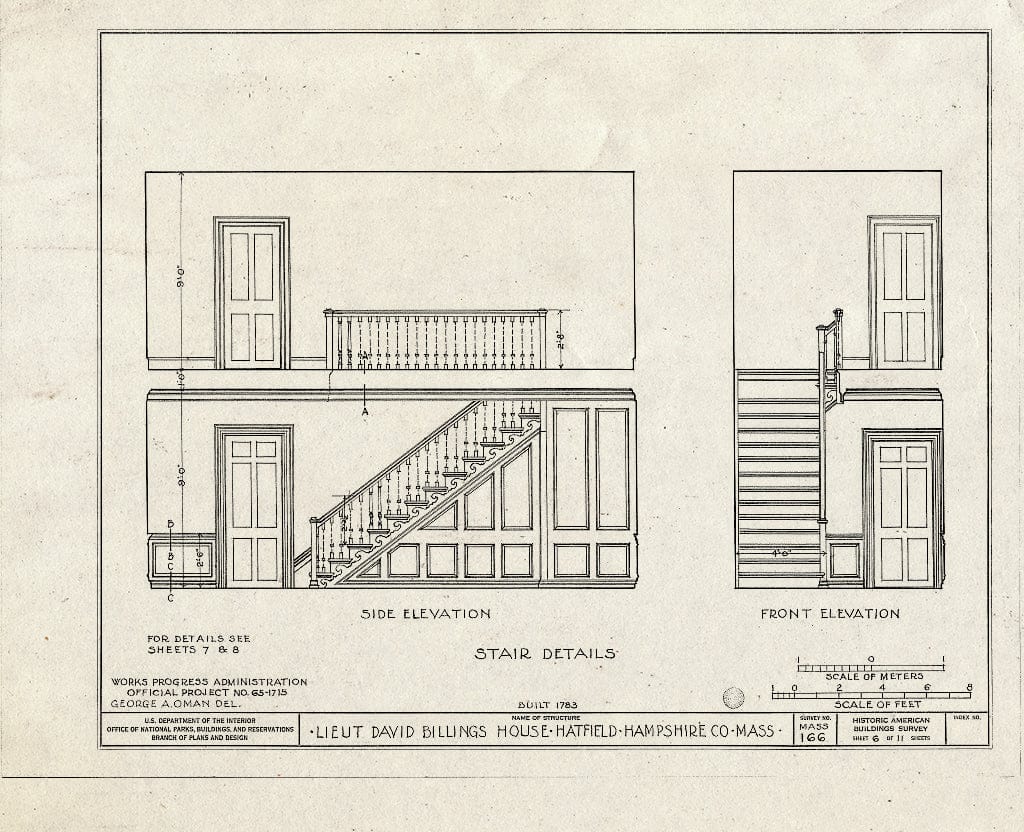 Blueprint HABS Mass,8-HAT,3- (Sheet 6 of 11) - Lieutenant David Billings House, 77 Main Street, Hatfield, Hampshire County, MA