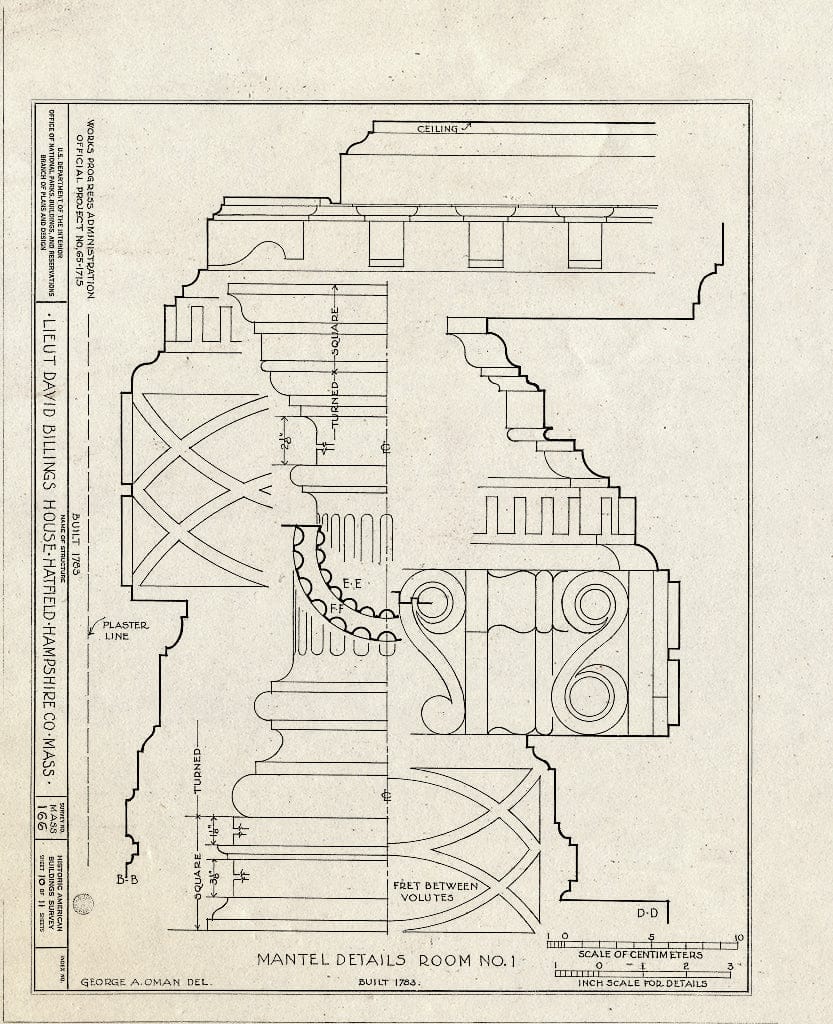 Blueprint HABS Mass,8-HAT,3- (Sheet 10 of 11) - Lieutenant David Billings House, 77 Main Street, Hatfield, Hampshire County, MA