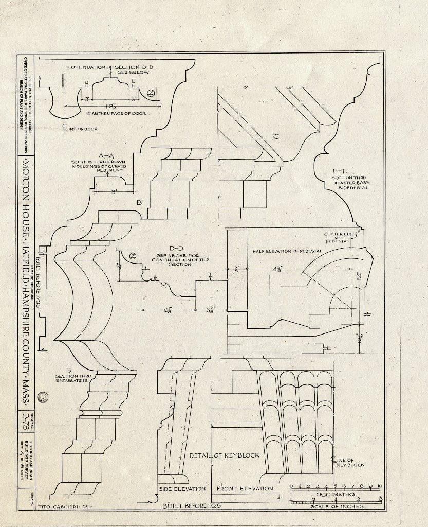 Blueprint HABS Mass,8-HAT,1- (Sheet 4 of 6) - Morton House, Bridge Lane & Lower Main Street, Hatfield, Hampshire County, MA