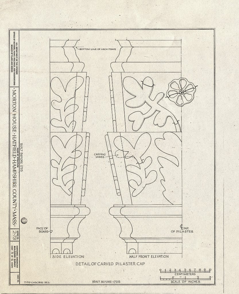 Blueprint HABS Mass,8-HAT,1- (Sheet 5 of 6) - Morton House, Bridge Lane & Lower Main Street, Hatfield, Hampshire County, MA