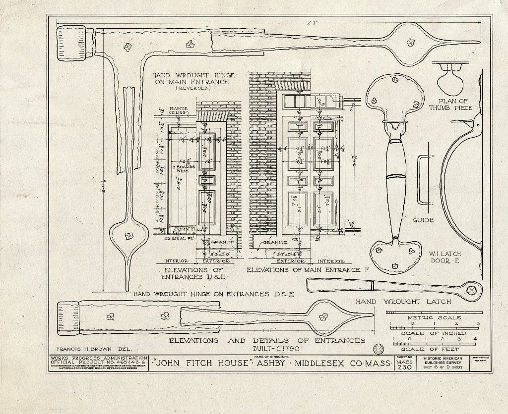 Blueprint HABS Mass,9-Ashby,1- (Sheet 6 of 9) - ASA Kendall House, South Road, Ashby, Middlesex County, MA