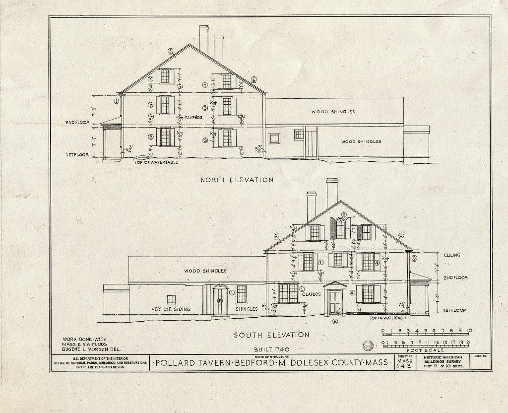 Blueprint HABS Mass,9-Bed,5- (Sheet 5 of 10) - Pollard Tavern, Great Road, Bedford, Middlesex County, MA