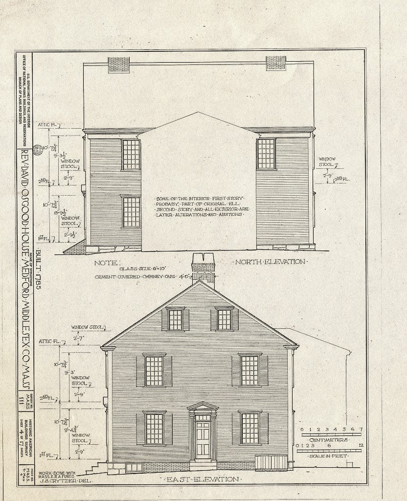 Blueprint HABS Mass,9-MED,4- (Sheet 4 of 17) - Reverend David Osgood House, 141 High Street, Medford, Middlesex County, MA