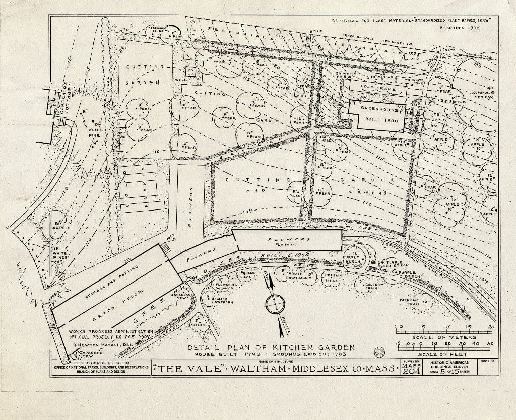 Blueprint HABS Mass,9-WALTH,1- (Sheet 5 of 15) - The Vale, Beaver Street, Waltham, Middlesex County, MA