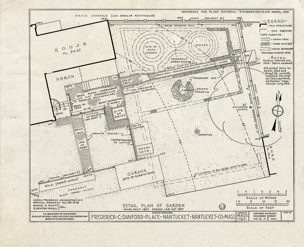 Blueprint HABS Mass,10-NANT,7A- (Sheet 2 of 5) - Frederick C. Sanford Place, Federal, Broad & Water Streets, Nantucket, Nantucket County, MA