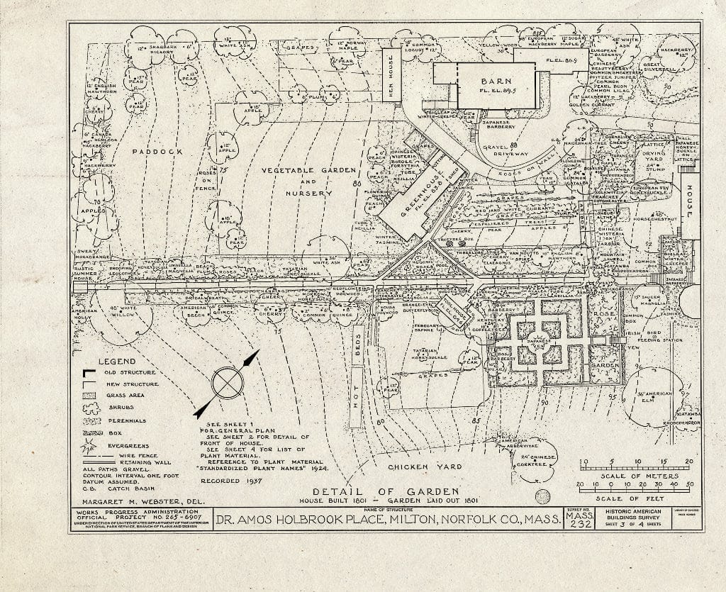 Blueprint HABS Mass,11-Milt,7- (Sheet 3 of 4) - Dr. Amos Holbrook Place, 203 Adams Street, Milton, Norfolk County, MA
