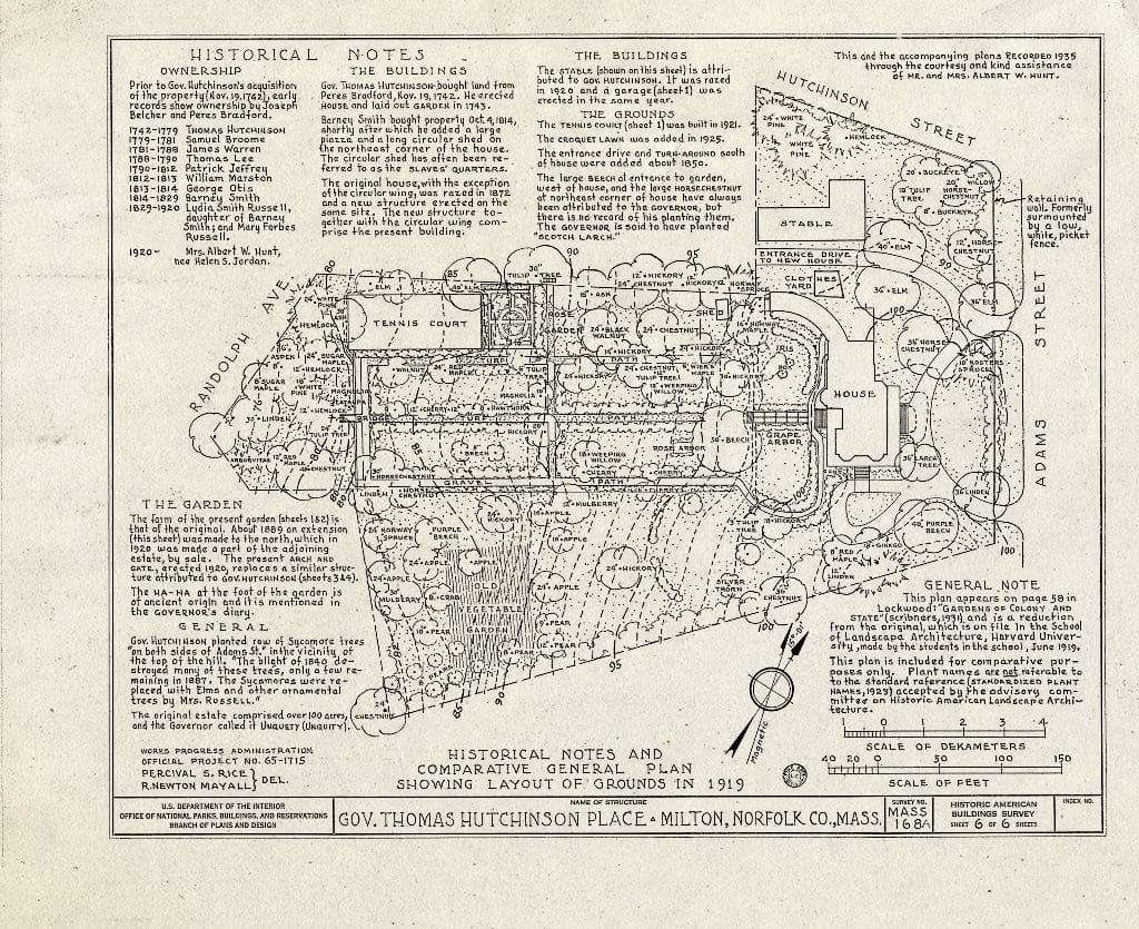 Blueprint HABS Mass,11-Milt,5- (Sheet 6 of 6) - Governor Thomas Hutchinson Place, 195 Adams Street, Milton, Norfolk County, MA
