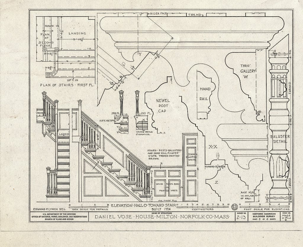 Blueprint HABS Mass,11-Milt,2- (Sheet 5 of 6) - Daniel Vose House, 1370 Canton Avenue (Moved from 38 Adams Street), Milton, Norfolk County, MA