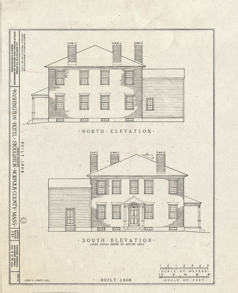 Blueprint HABS Mass,11-STOU,1- (Sheet 4 of 10) - Washington Hotel, 710 Turnpike Street, Stoughton, Norfolk County, MA