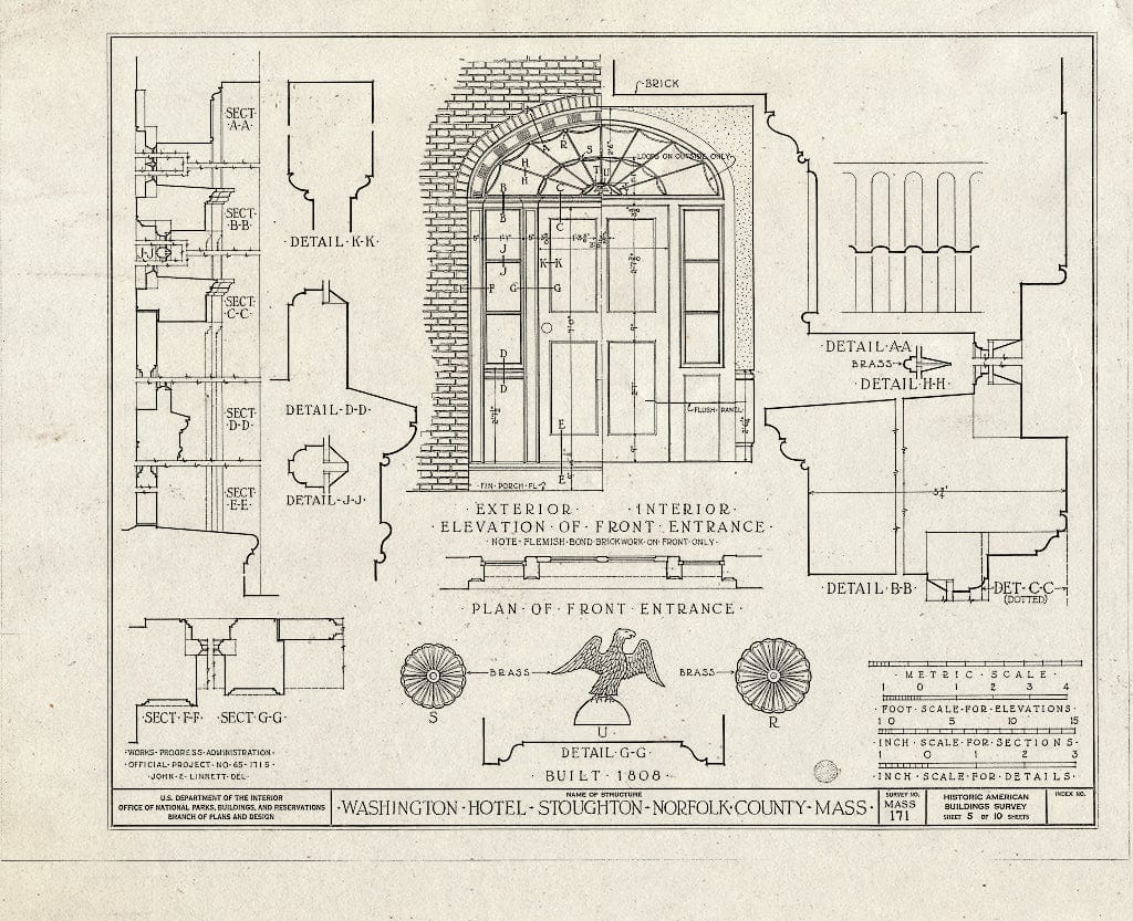 Blueprint HABS Mass,11-STOU,1- (Sheet 5 of 10) - Washington Hotel, 710 Turnpike Street, Stoughton, Norfolk County, MA