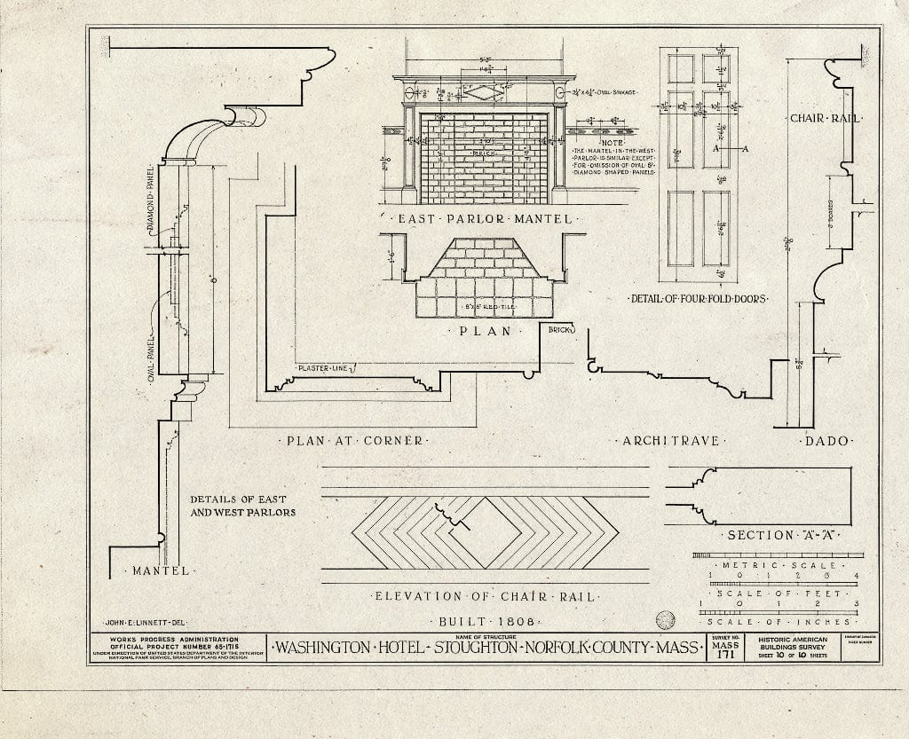 Blueprint HABS Mass,11-STOU,1- (Sheet 10 of 10) - Washington Hotel, 710 Turnpike Street, Stoughton, Norfolk County, MA