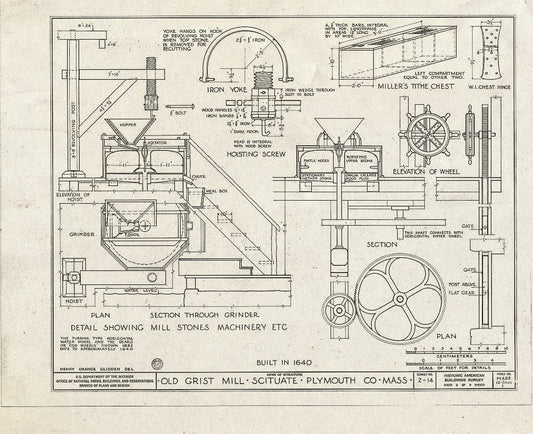Blueprint HABS Mass,12-GREBU,1- (Sheet 2 of 3) - Isaac Stedman Grist Mill, County Way, Greenbush, Plymouth County, MA