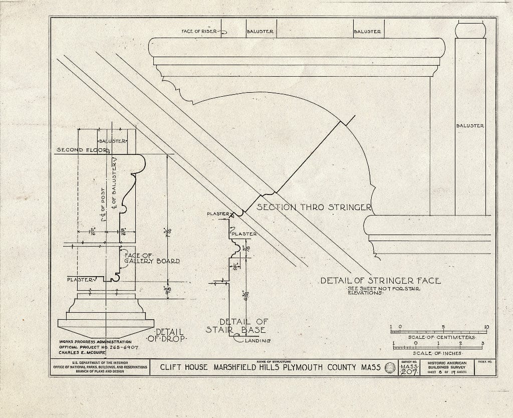 Blueprint HABS Mass,12-Marsh,1- (Sheet 8 of 19) - Clift House, Spring Street, Marshfield Hills, Plymouth County, MA