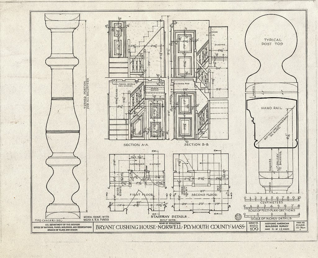 Blueprint HABS Mass,12-NOR,1- (Sheet 6 of 12) - Bryant-Cushing House, Cornet Stetson Road, Norwell, Plymouth County, MA