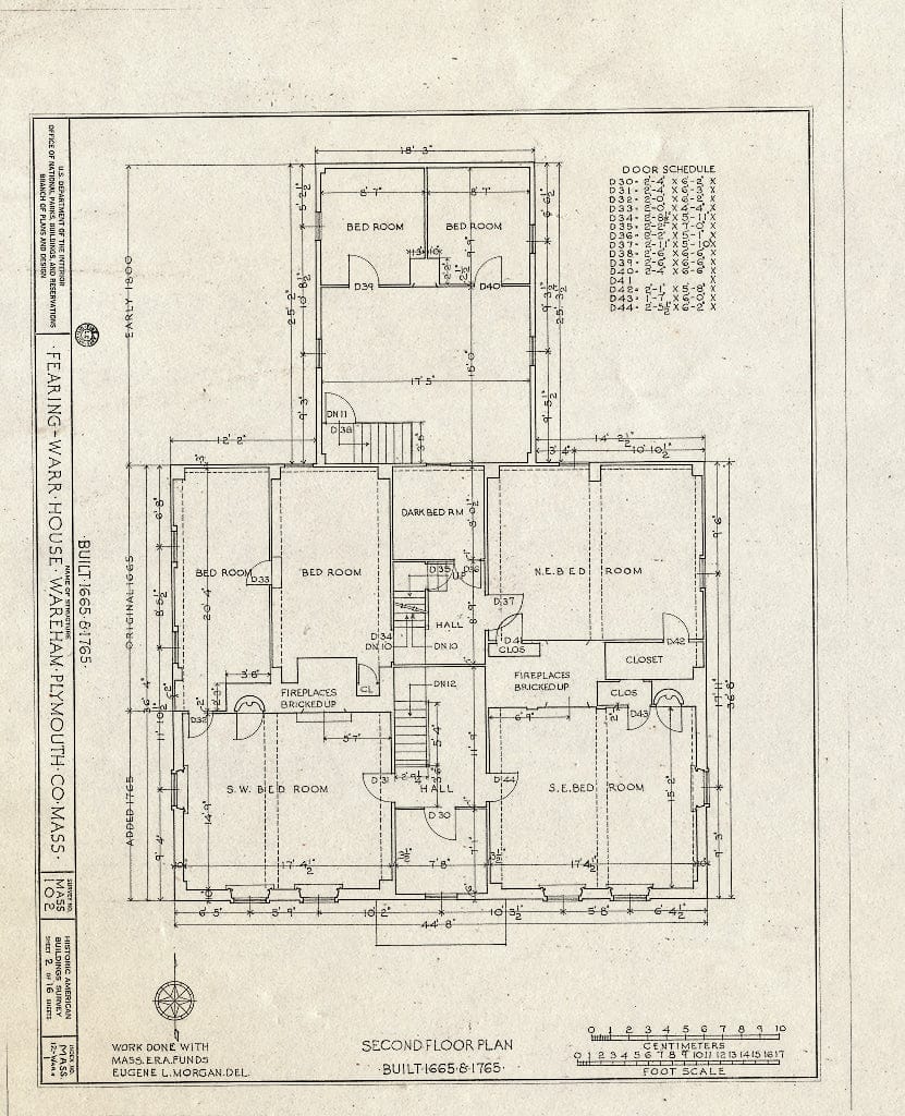 Blueprint HABS Mass,12-WARH,1- (Sheet 2 of 16) - Fearing-Warr House, 14 Elm Street, Wareham, Plymouth County, MA