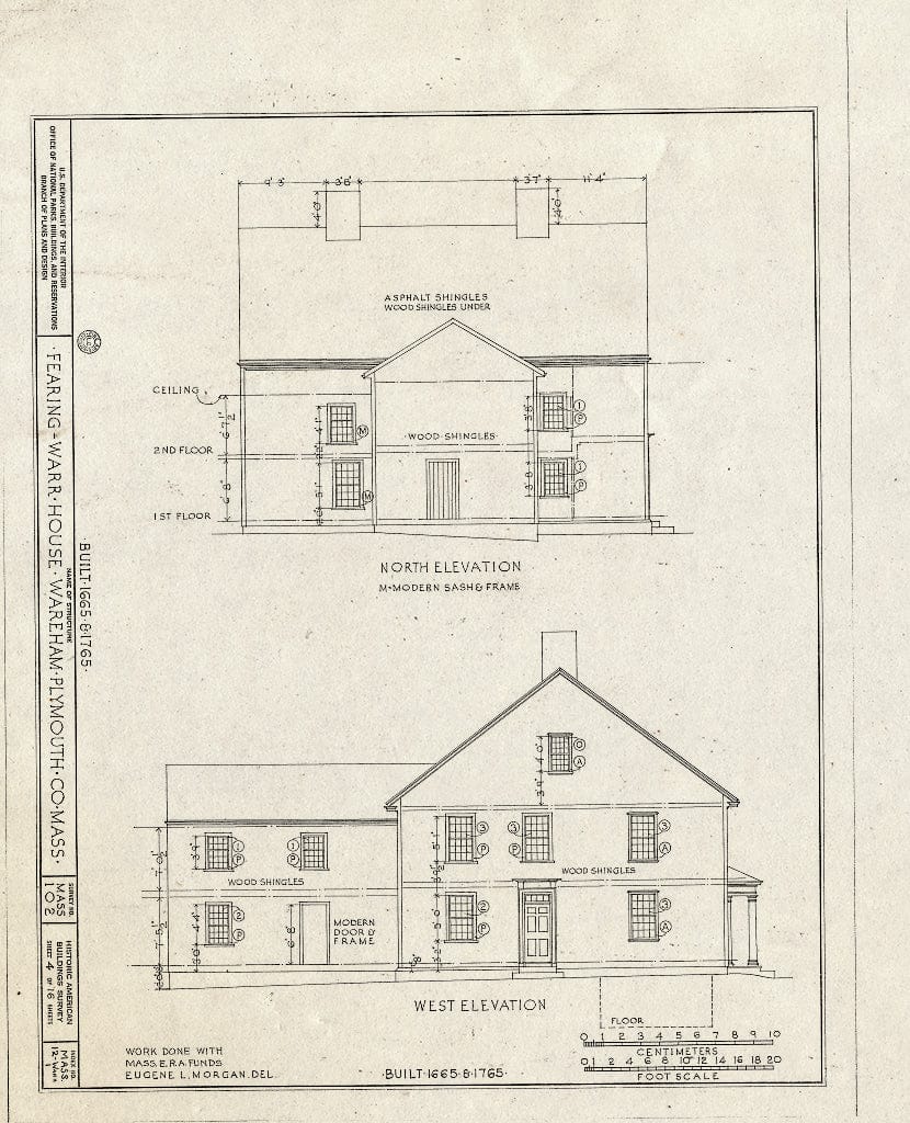 Blueprint HABS Mass,12-WARH,1- (Sheet 4 of 16) - Fearing-Warr House, 14 Elm Street, Wareham, Plymouth County, MA