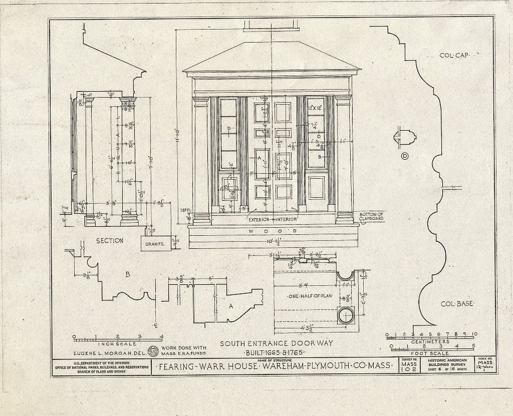 Blueprint HABS Mass,12-WARH,1- (Sheet 6 of 16) - Fearing-Warr House, 14 Elm Street, Wareham, Plymouth County, MA