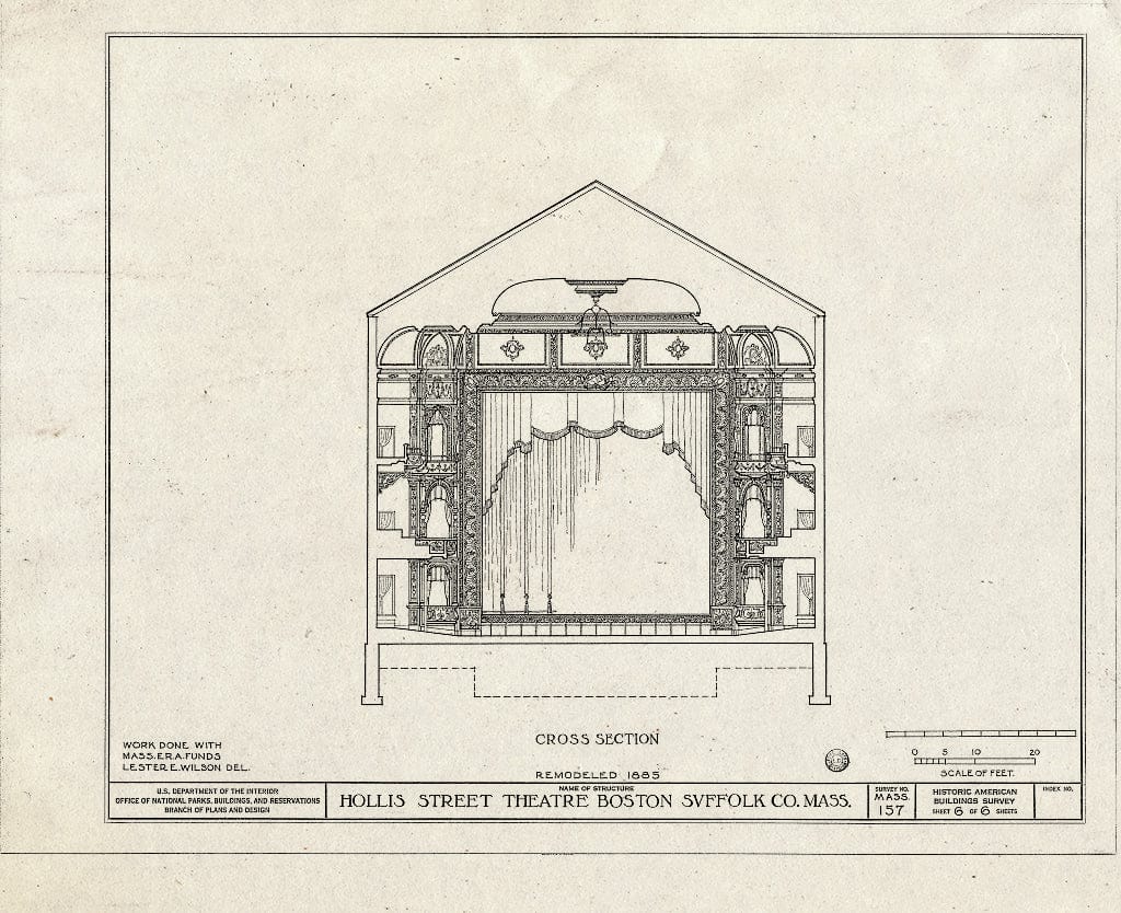 Blueprint HABS Mass,13-BOST,49- (Sheet 6 of 6) - Hollis Street Theater, Hollis Street, Boston, Suffolk County, MA