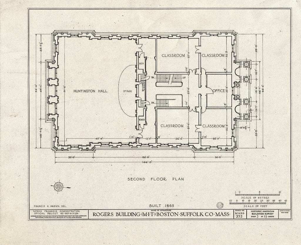 Blueprint HABS Mass,13-BOST,56- (Sheet 3 of 23) - M.I.T, Rogers Building, 491 Boylston Street, Boston, Suffolk County, MA