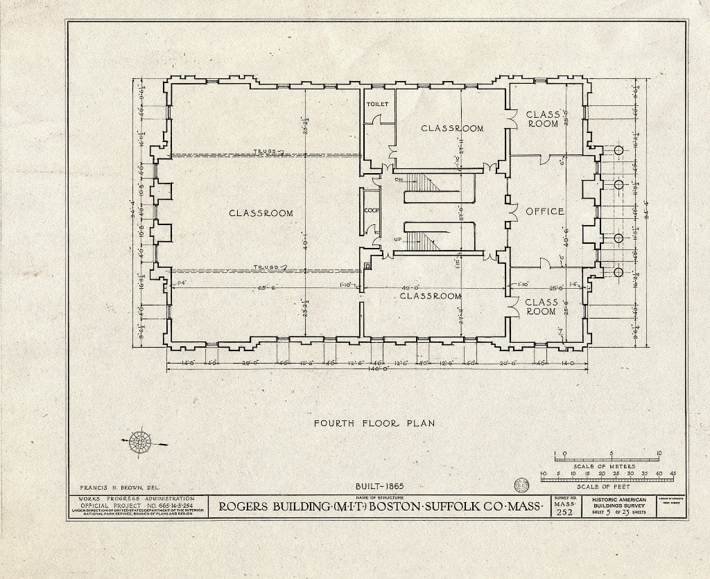 Blueprint HABS Mass,13-BOST,56- (Sheet 5 of 23) - M.I.T, Rogers Building, 491 Boylston Street, Boston, Suffolk County, MA
