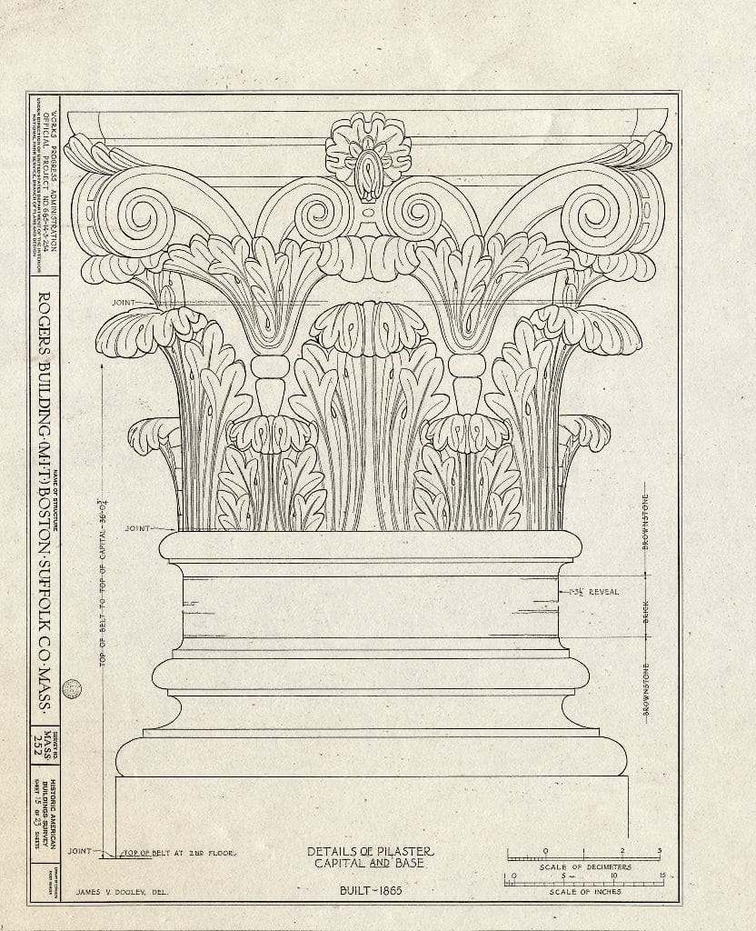 Blueprint HABS Mass,13-BOST,56- (Sheet 15 of 23) - M.I.T, Rogers Building, 491 Boylston Street, Boston, Suffolk County, MA