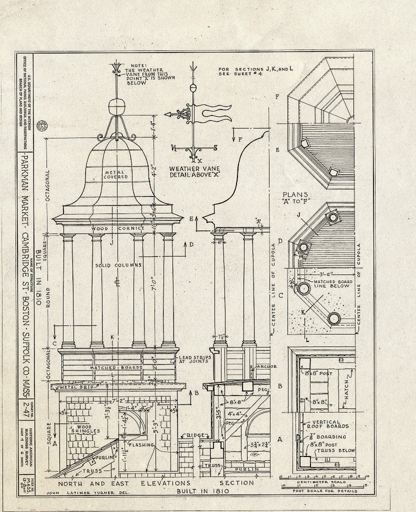 Blueprint HABS Mass,13-BOST,40- (Sheet 4 of 6) - Parkman Market, Cambridge & North Grove Streets, Boston, Suffolk County, MA