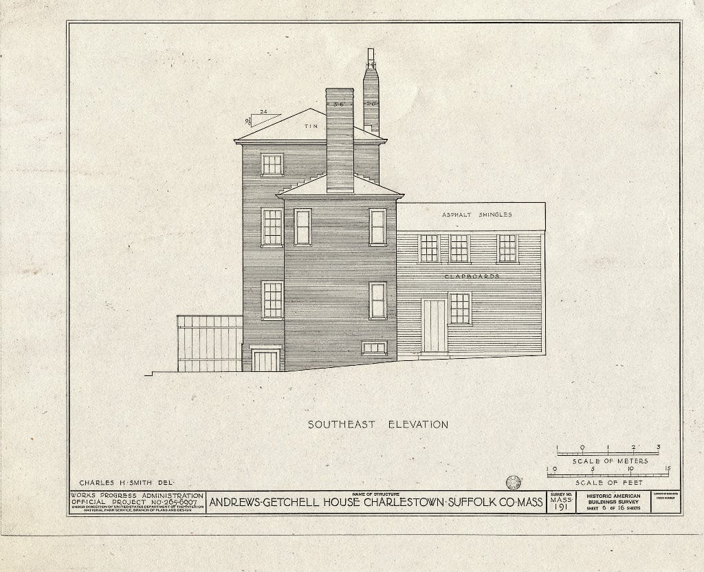 Blueprint HABS Mass,13-Char,5- (Sheet 6 of 16) - Andrews-Getchell House, 21 Cordis Avenue, Charlestown, Suffolk County, MA
