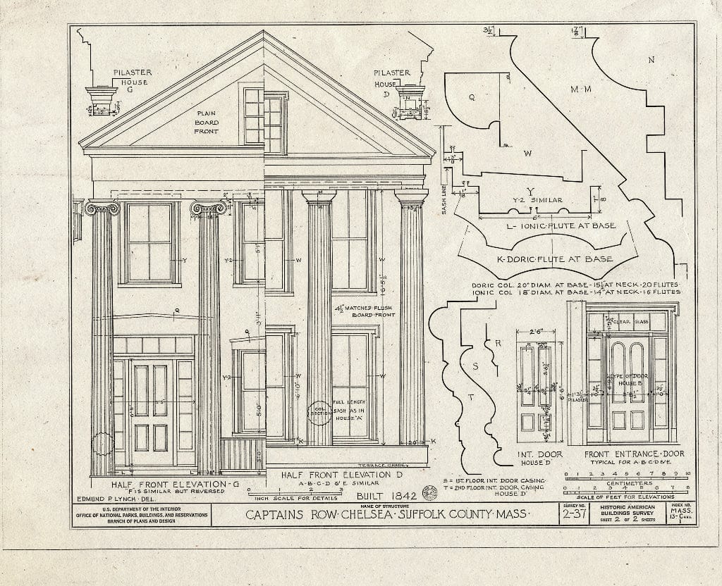 Blueprint HABS Mass,13-Chel,1- (Sheet 2 of 2) - Captains' Row, Marginal & Shurtleff Streets, Chelsea, Suffolk County, MA