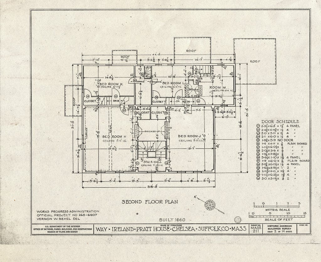 Blueprint HABS Mass,13-Chel,3- (Sheet 2 of 14) - Way-Ireland-Pratt House, 481 Washington Avenue, Chelsea, Suffolk County, MA