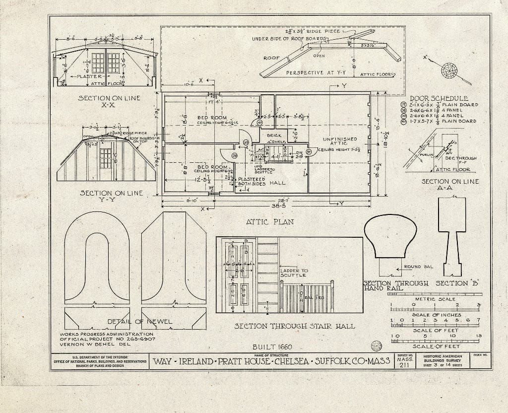 Blueprint HABS Mass,13-Chel,3- (Sheet 3 of 14) - Way-Ireland-Pratt House, 481 Washington Avenue, Chelsea, Suffolk County, MA