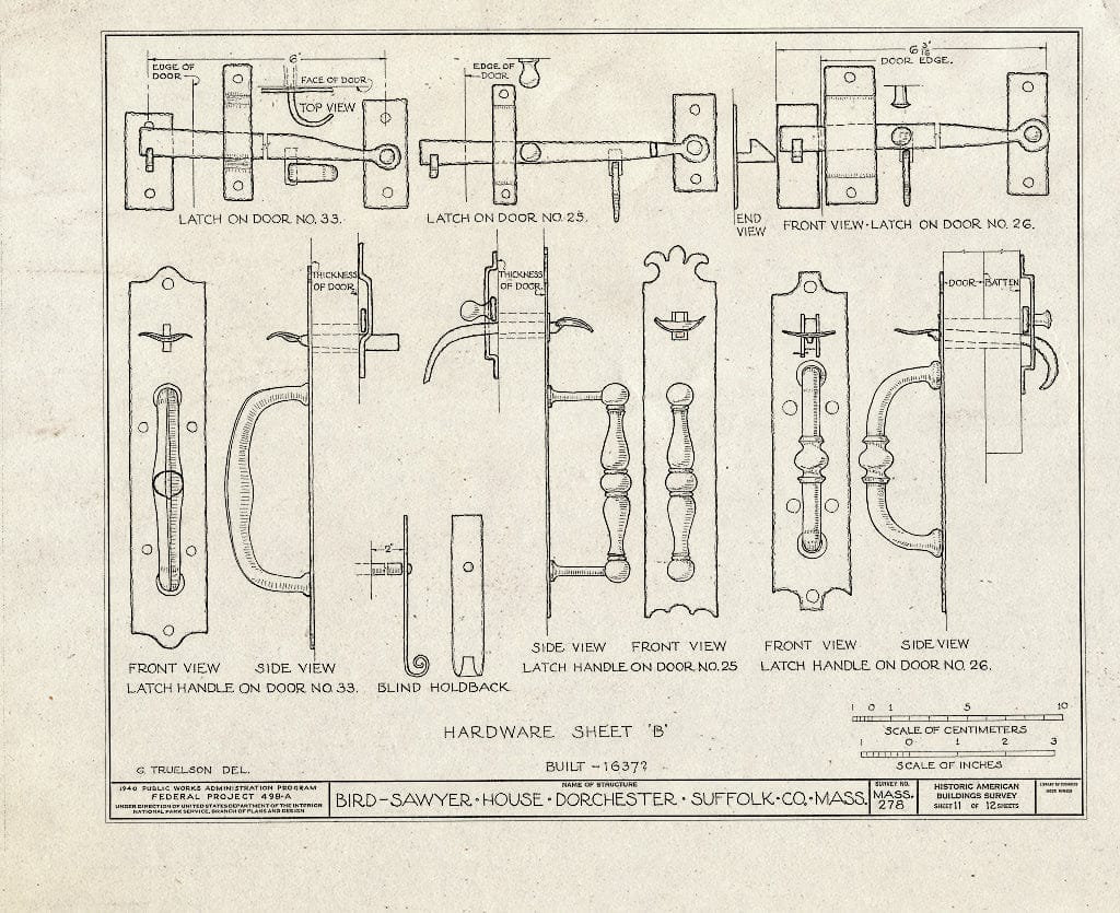 Blueprint HABS Mass,13-DORCH,3- (Sheet 11 of 12) - Bird-Sawyer House, 41 Humphreys Street, Dorchester, Suffolk County, MA
