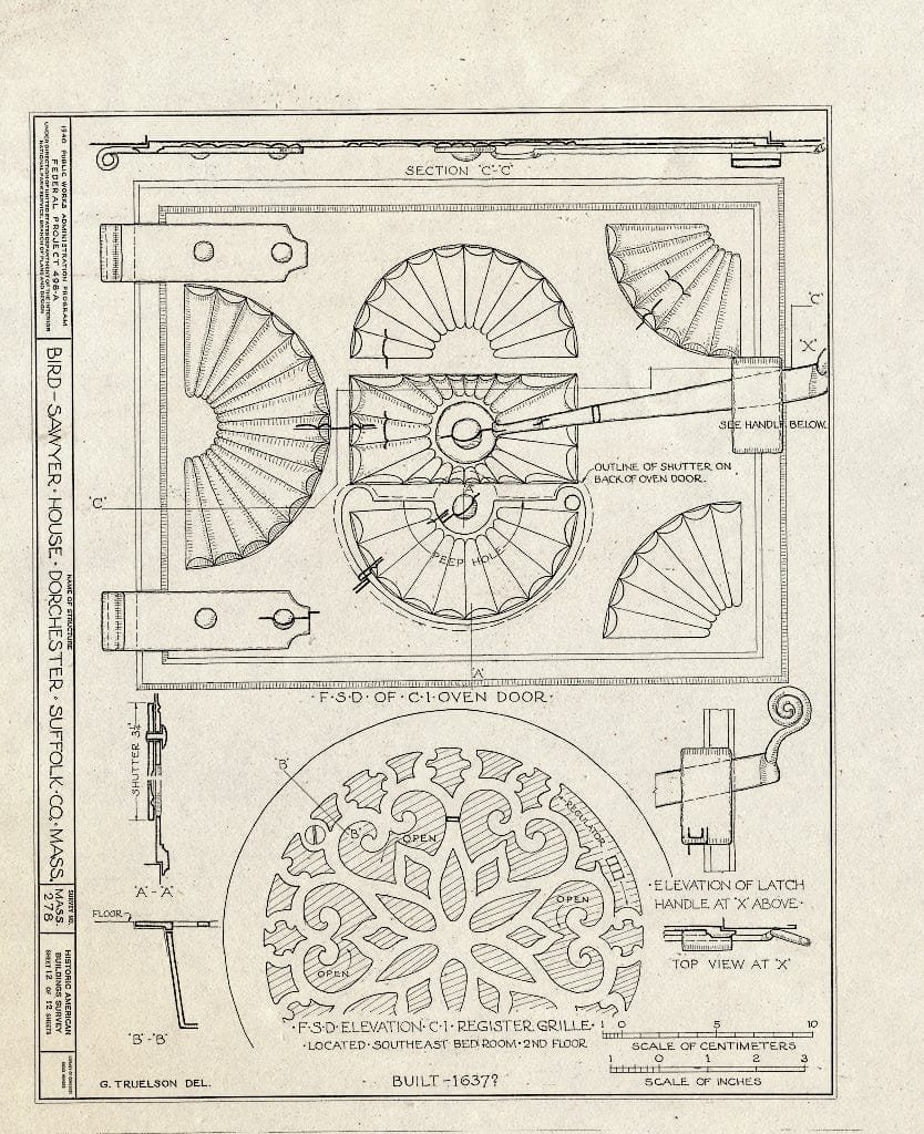 Blueprint HABS Mass,13-DORCH,3- (Sheet 12 of 12) - Bird-Sawyer House, 41 Humphreys Street, Dorchester, Suffolk County, MA