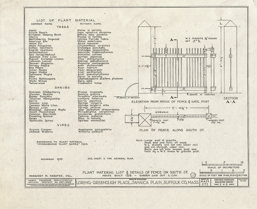 Blueprint HABS Mass,13-JAMP,1- (Sheet 2 of 2) - Loring-Greenough Place, 12 South Street, Jamaica Plain, Suffolk County, MA