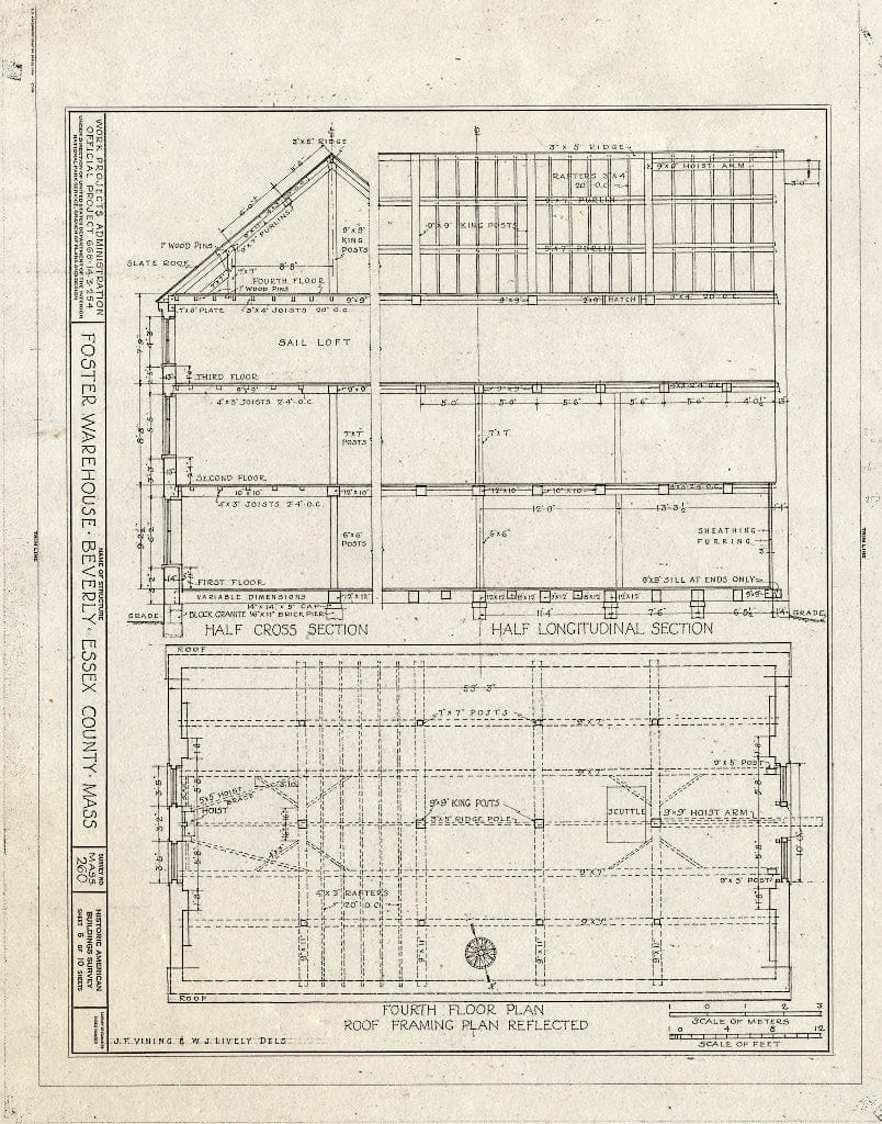 Blueprint HABS Mass,5-BEV,1- (Sheet 6 of 10) - Foster Warehouse, Beverly, Essex County, MA