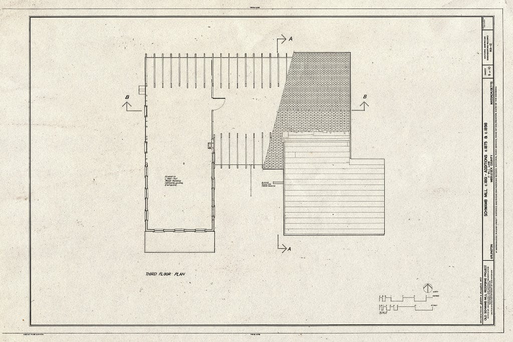 Blueprint HAER Mass,9-ARL,4- (Sheet 5 of 10) - Schwamb Mill, 17 Mill Lane, Arlington, Middlesex County, MA
