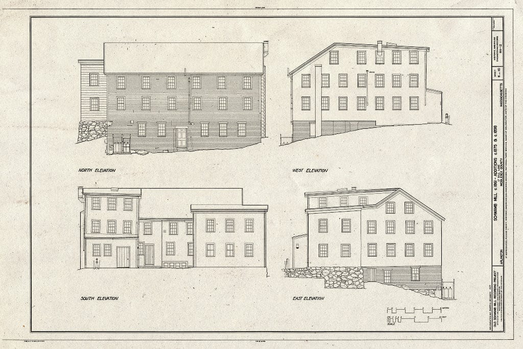 Blueprint HAER Mass,9-ARL,4- (Sheet 6 of 10) - Schwamb Mill, 17 Mill Lane, Arlington, Middlesex County, MA
