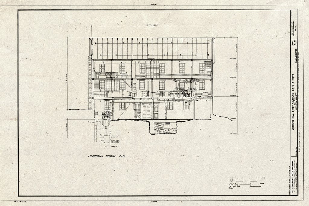 Blueprint HAER Mass,9-ARL,4- (Sheet 8 of 10) - Schwamb Mill, 17 Mill Lane, Arlington, Middlesex County, MA
