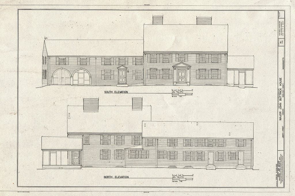 Blueprint HABS Mass,9-CON,14- (Sheet 3 of 3) - Major John Buttrick House, Liberty Street, Concord, Middlesex County, MA