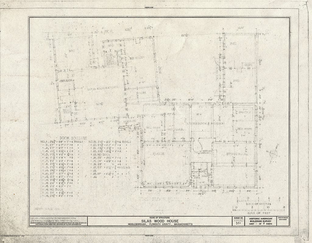 Blueprint HABS Mass,12-MIDBO,10- (Sheet 1 of 9) - Silas Wood House, Middleboro, Plymouth County, MA