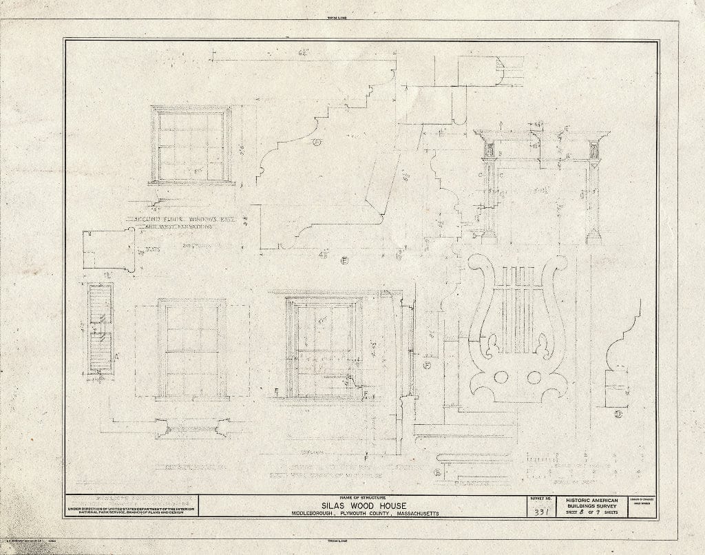 Blueprint HABS Mass,12-MIDBO,10- (Sheet 8 of 9) - Silas Wood House, Middleboro, Plymouth County, MA