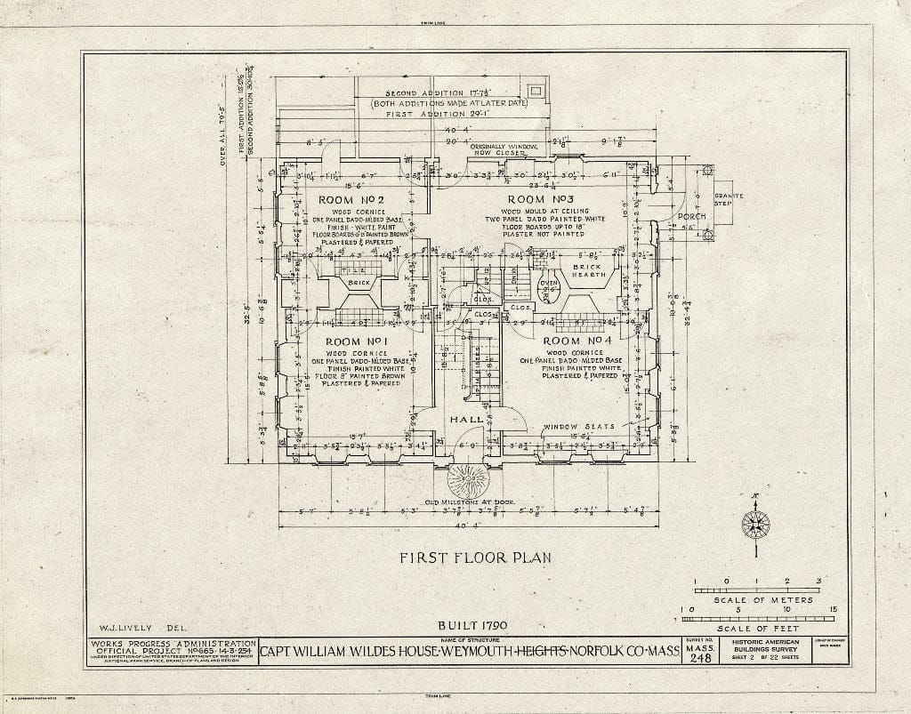 Blueprint HABS Mass,11-WEYMO,1- (Sheet 2 of 22) - Captain William Wildes House, 872 Commercial Street, Weymouth, Norfolk County, MA