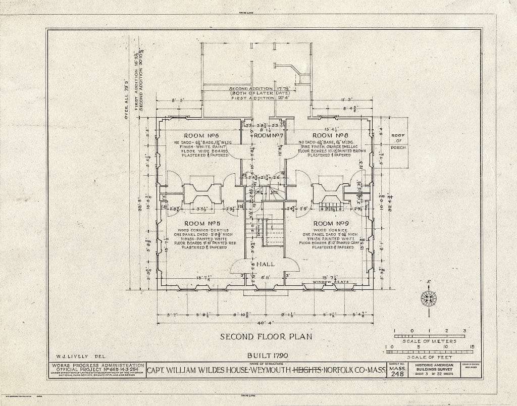 Blueprint HABS Mass,11-WEYMO,1- (Sheet 3 of 22) - Captain William Wildes House, 872 Commercial Street, Weymouth, Norfolk County, MA