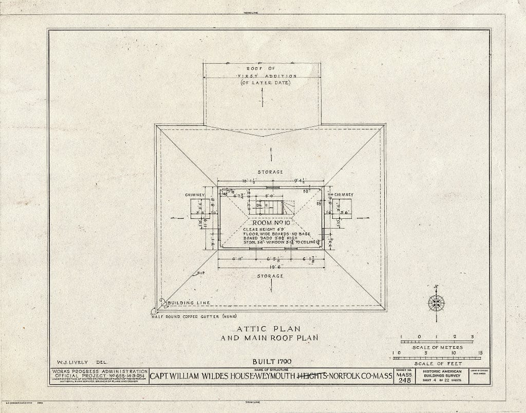 Blueprint HABS Mass,11-WEYMO,1- (Sheet 4 of 22) - Captain William Wildes House, 872 Commercial Street, Weymouth, Norfolk County, MA