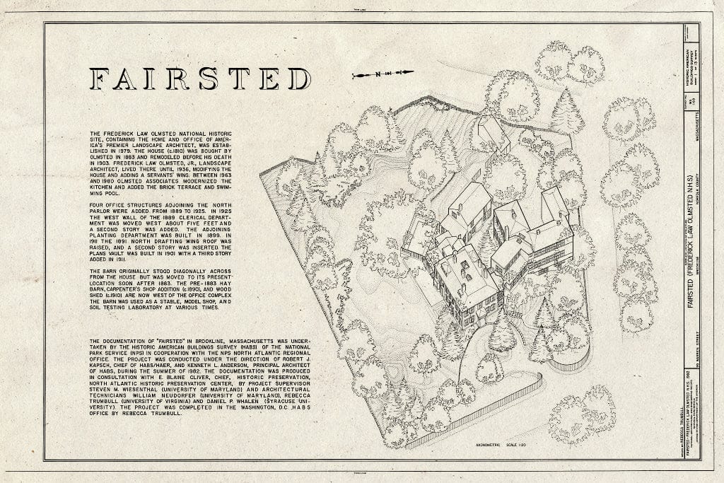 Blueprint HABS Mass,11-Brok,6- (Sheet 1 of 13) - Fairsted, 99 Warren Street, Brookline, Norfolk County, MA