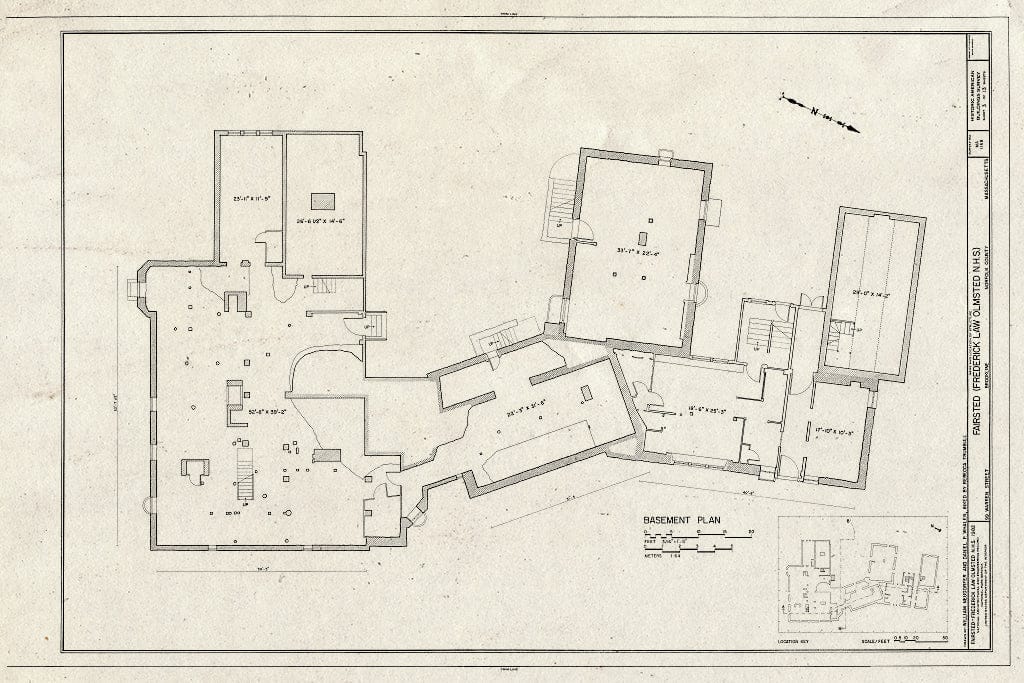 Blueprint HABS Mass,11-Brok,6- (Sheet 3 of 13) - Fairsted, 99 Warren Street, Brookline, Norfolk County, MA
