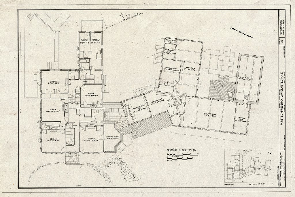 Blueprint HABS Mass,11-Brok,6- (Sheet 6 of 13) - Fairsted, 99 Warren Street, Brookline, Norfolk County, MA